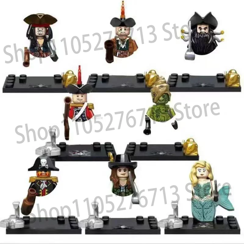 Klassische Filmfiguren aus Fluch der Karibik Bausteine-Sets Kapitän Jack Sparrow Davy Jones Zubehör Kinderspielzeug