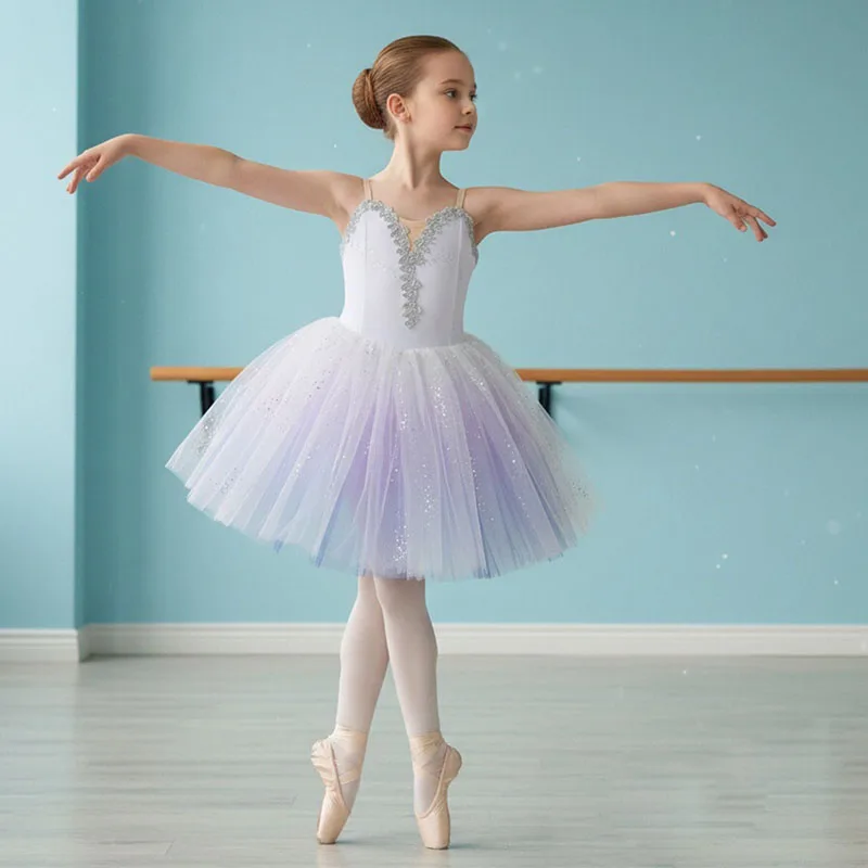 

Ballet Leotards for Girls Dance Leotard Toddler Snowflake Shiny Skirts Ballerina Children Cosplay Dress Stage Shows Costume