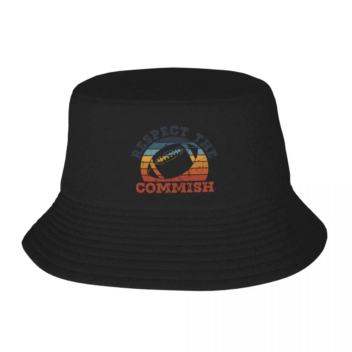 New Retro Vintage Respect The Commish Fantasy Football League Commissioner Bucket Hat Wild Ball Hat Snap Back Hat Women's Cap Me