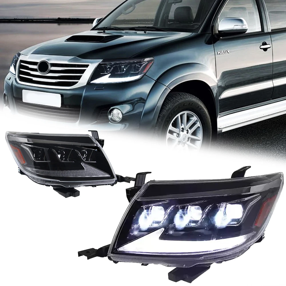 

LED HeadLights For Toyota HILUX VIGO 12-14 New GR Style Led DRL Car Head Lamp Assembly Signal Accessories Modified Lamp