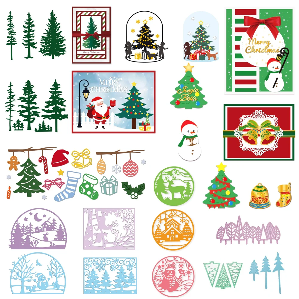 

Christmas Tree Embossing Template Pine Tree Carbon Steel Die Cuts Plants Embossing for Scrapbooking Card DIY Craft Decoration