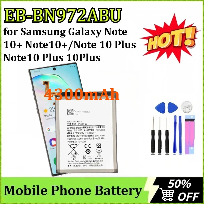 

4300mAh EB-BN972ABU Battery for Samsung Galaxy Note 10+ Note10+/Note 10 Plus/Note10 Plus 10Plus Mobile Phone Batteries + Tools