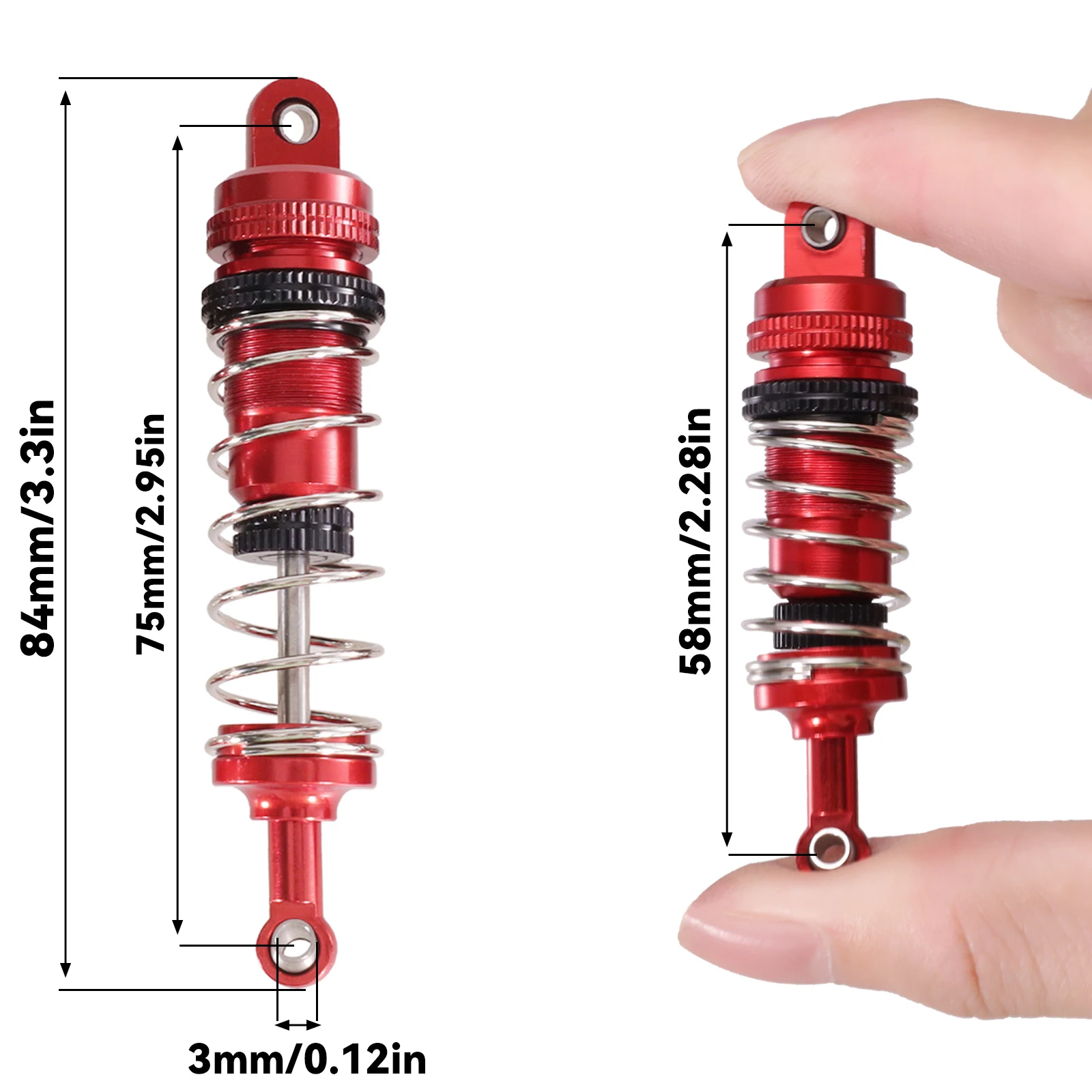 For WLtoys 144001 144002 144010 124019 124017 RC Car Metal Upgrade parts oil type shock Adjustable Absorber