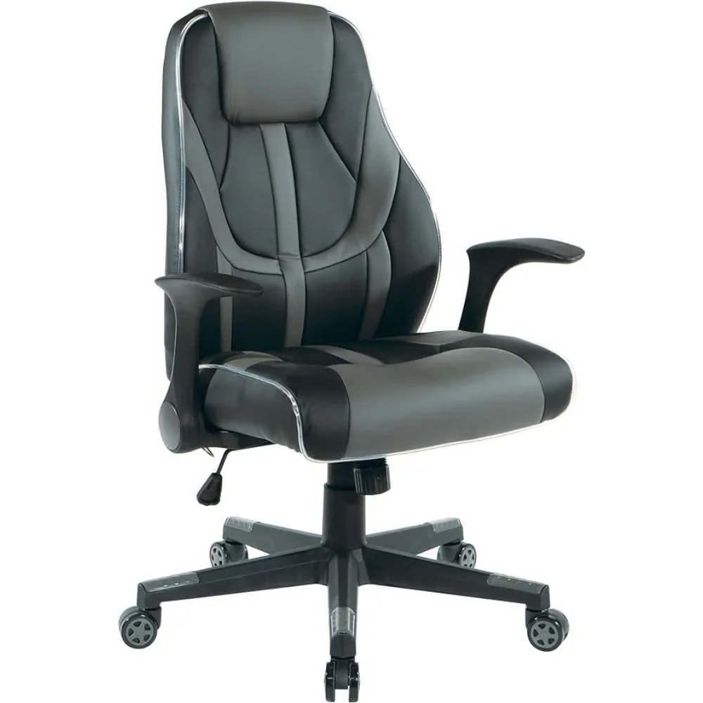 

Output Mid-Back Lit Gaming Chair With Thick Padded Seat and Lumbar Support Computer Office Furniture