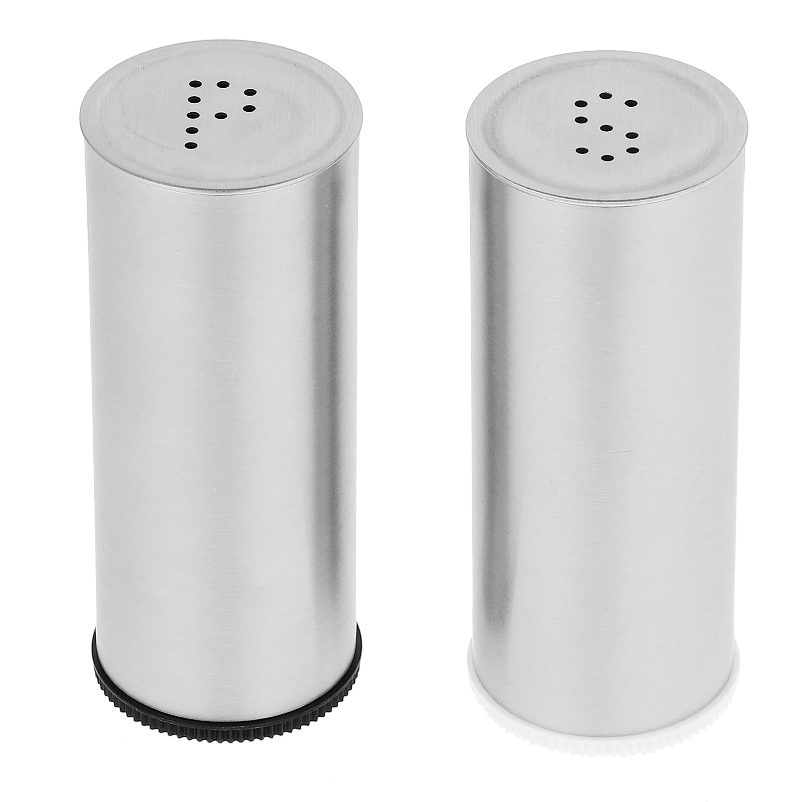 

2pcs Salt Pepper Stainless Metal Bottles Kitchen Condiment Tool Spice Dispenser Bottle Retro Design Practical Use