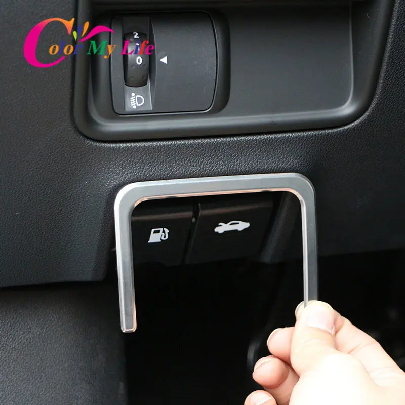 Stainless Steel Car Fuel Tank Switch Trim Hood Switch Cover Sticker for Renault Koleos 2017-2021 Accessories