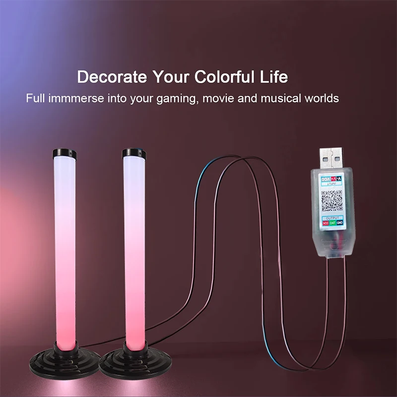 RGB Ambient Light Bluetooth Double-sided Luminous 24 Key Remote Control Intelligent App LED Desktop Light Ambient Light