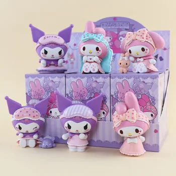 2023 Sanrio Blind Box Leuke Kuromi My Melody Figuren Speelgoed Pyjama Serie Collectie Thuis Versieren Voor Kinderen Kerstcadeau
