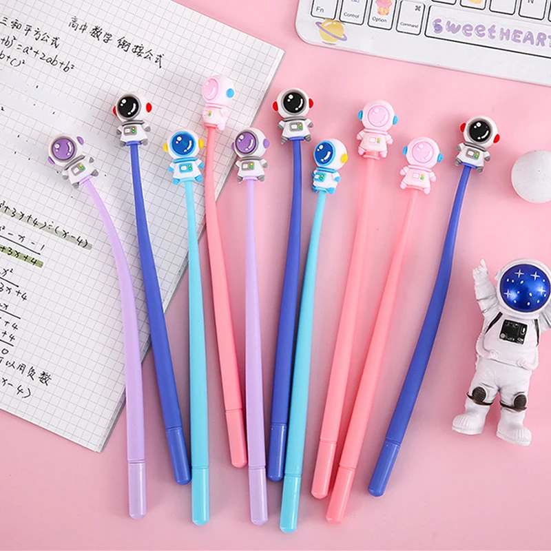 Cute Fun Astronaut Soft Silicone Gel Pens School Office Supply Cartoon Shake Black Signature Pen Student Stationery Prize Gift