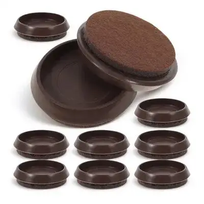 

10Pcs Premium Furniture Caster Cups Non Slip Chair Wheel Stops Felt Pads Floor Protectors for Sofas Tables Desks Hardwood Floors