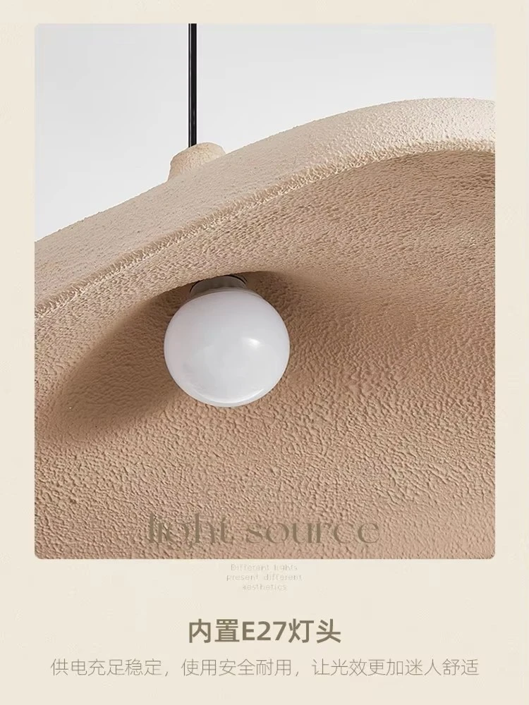 Nordic Wabi Sabi Restaurant Pendant Light Modern Ufo Living Room Pendant Light Retro Bedroom Bar Counter Indoor Lighting Fixture - Image 6