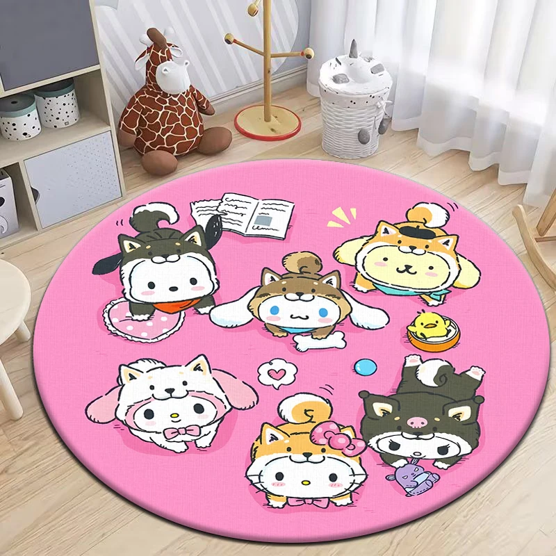 Pom Pom Purin cute pattern Round Carpet,rugs for bedroom,Living Room,door mat,room decoracion,area rug,home,kitchen,anime rug