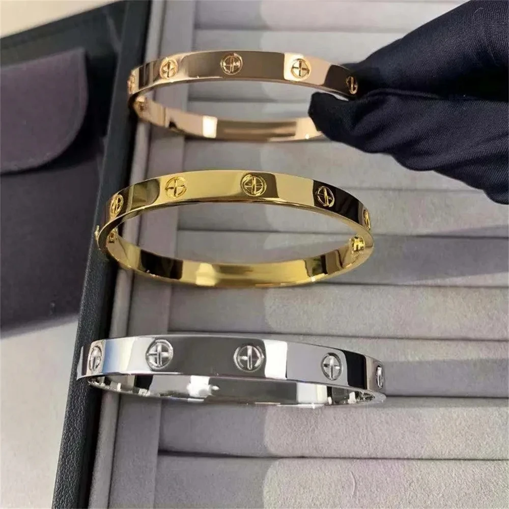 Men's Fashion Bracelet Stainless Steel Cross Nail Position Bracelet Titanium Steel Bracelet Gold Light Luxury Ins
