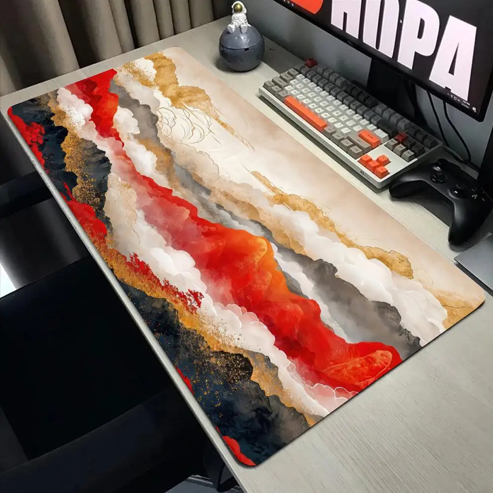 Buntes Muster Mauspad XXL Computerzubehör Büro Spiel Tischmatten Gummi Anti-Rutsch-Gaming-Tastatur Mauspads Schreibtischunterlagen