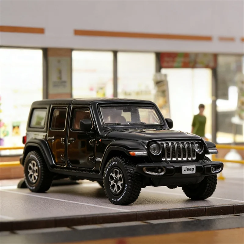 

1:64 Jeeps Wrangler Rubicon Alloy Car Model Diecasts Metal Off-road Vehicles Car Model Simulation Miniature Scale Kids Toys Gift