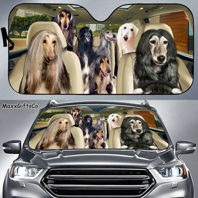 

Afghan Hound Car Sun Sha, Afghan Hound Windshield, Afghan Hound Family Sunsha, Dogs Car Accessories, Car Decoration, Gift Fo