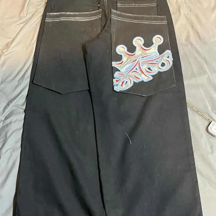 JNCO-جينز بنمط تاج كبير للرجال والنساء ، جينز عالي الخصر ، هاراجو امريكى ، هيب هوب في الشارع ، ريترو ، Y2K ، جديد