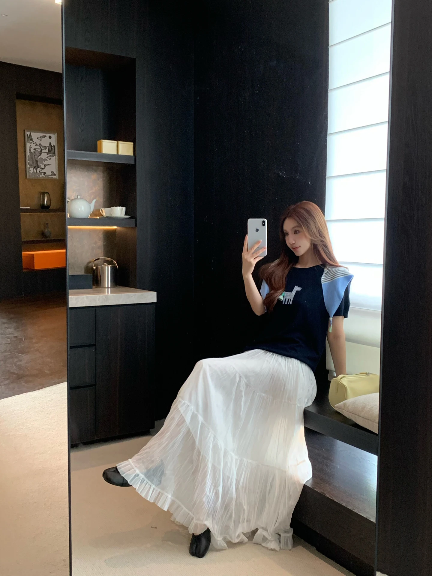 

Юбка Fheer с высокой талией, А-силуэт, пышная, из фатина, плиссированная, стройнящая, весна 2026, новая, из полиэфирного волокна