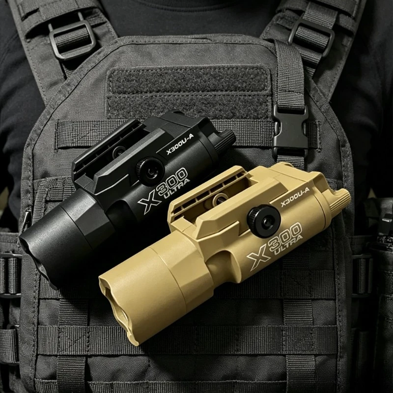 Upgrade Multi-functional X300 LED Flashlight 20mm Weaver Rail Fit Airsoft Toy Gun Hobby Sports Game Parts Accessory Gift Kids