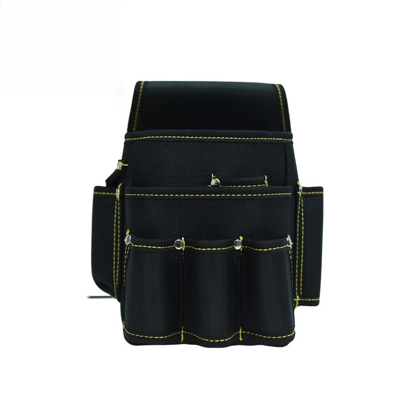 2025 New Tool Pouch，2-Pouches and 3 Screwdriver Loops Construction, Heavy-Duty Tool Bag with Adjustable Belt for Electrici