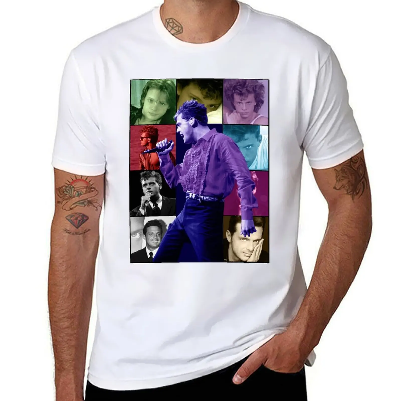 Luis Miguel Tour Eras (trasero) camiseta hombre camiseta gráfica hombres 100% algodón marca de lujo camisetas algodón 100% camiseta