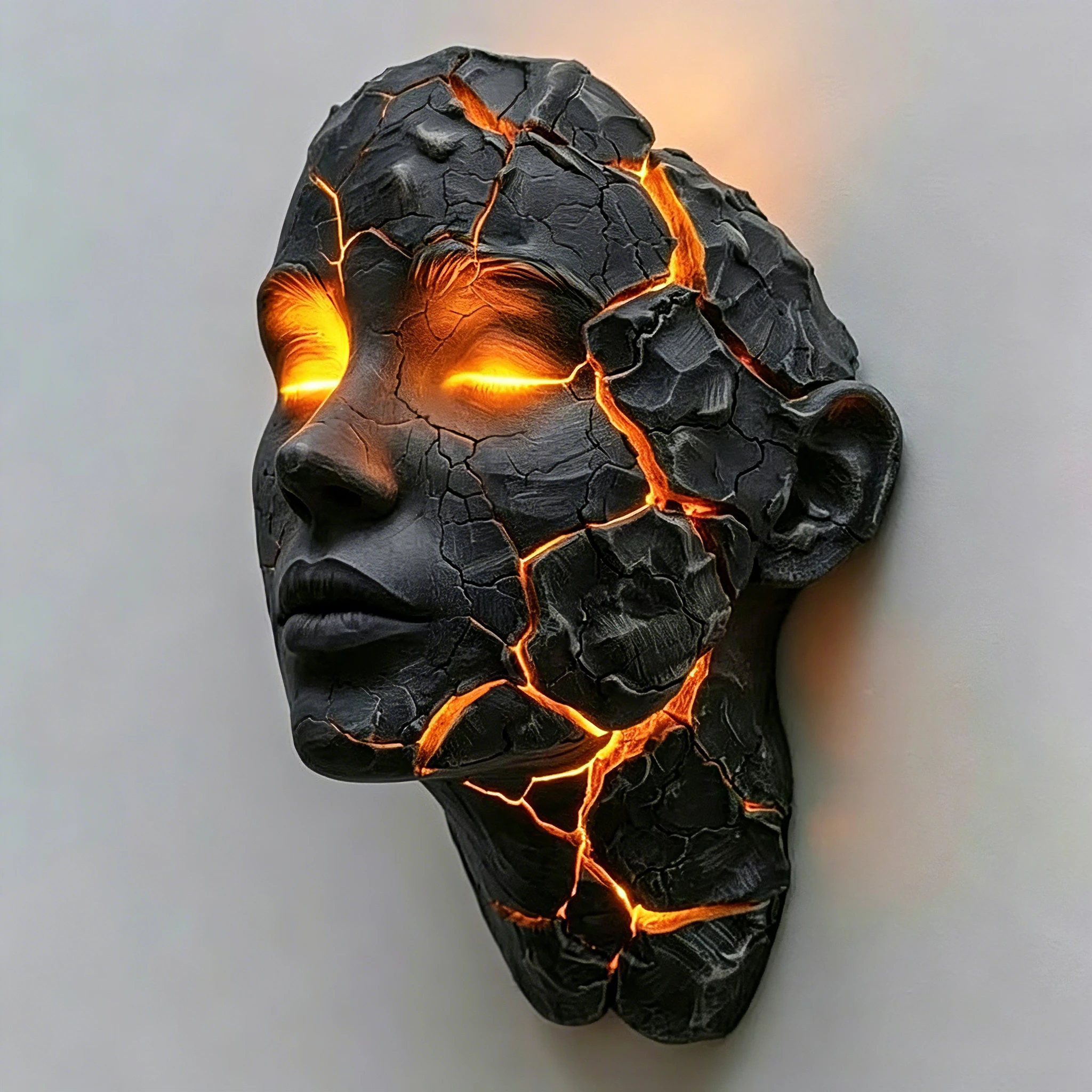 Cracked Soul Wall Lights Shattered Soul Wall Lamps Creative Figurine Luminous Resin Ornaments Sculpture Home Decorations