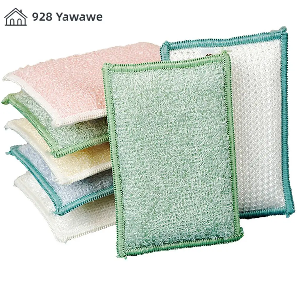 Dish Cloth Wipe Stains Various Scenarios Applicable Sponge Bamboo Fiber Cleaning Brushes Kitchen Brush Easily Removed Sponge Rub