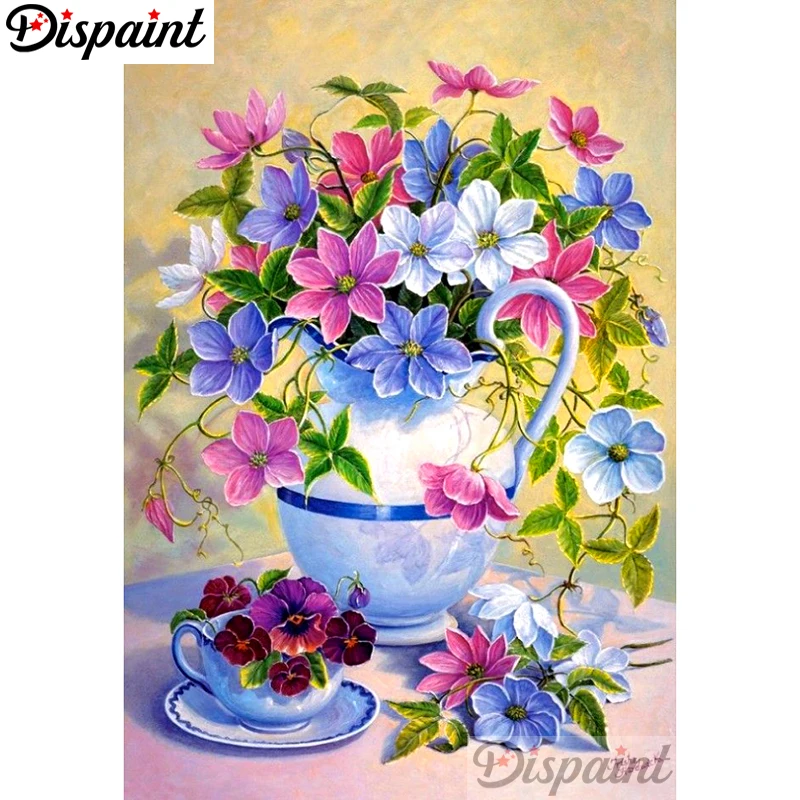 

Dispaint Full Square/Round Drill 5D DIY Diamond Painting "Flower vase" Embroidery Cross Stitch 3D Home Decor A10277