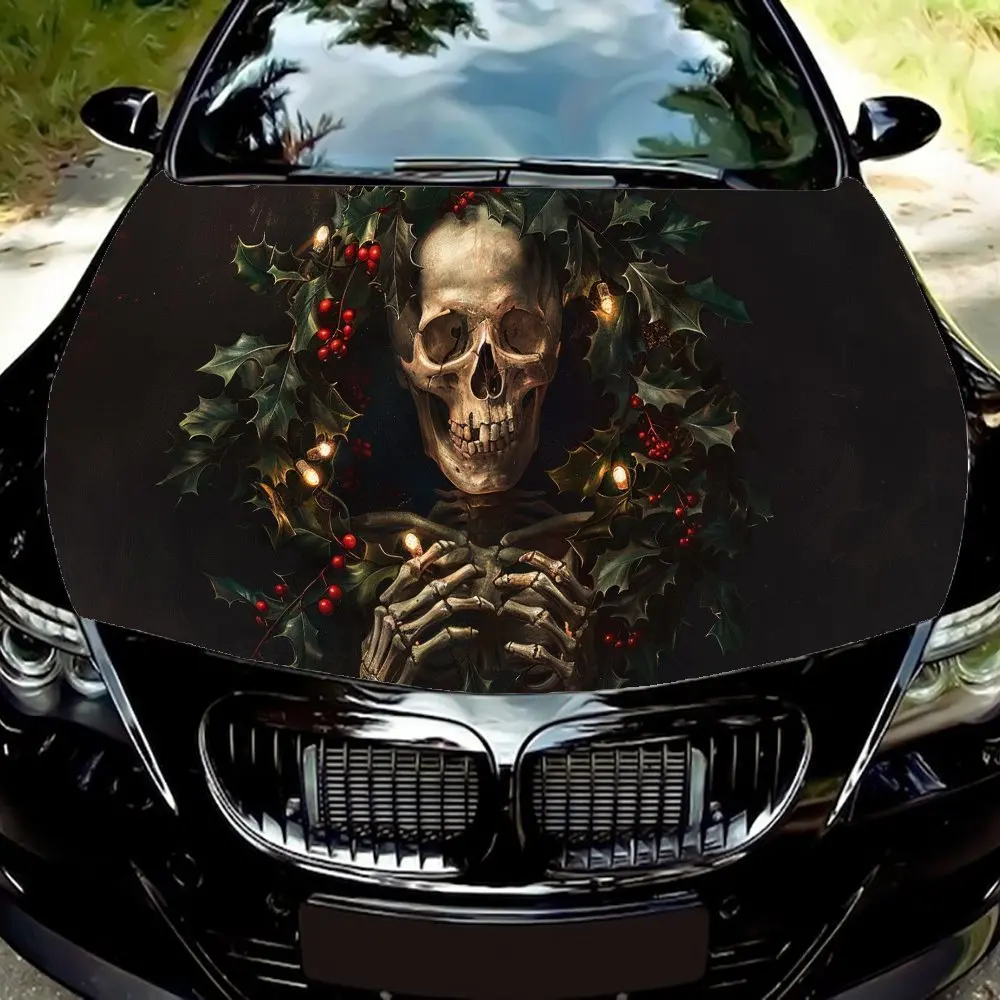 

Creative Christmas Skull car hood stickers, waterproof self-adhesive, scratch resistant, easy to stick, durable car PVC stickers