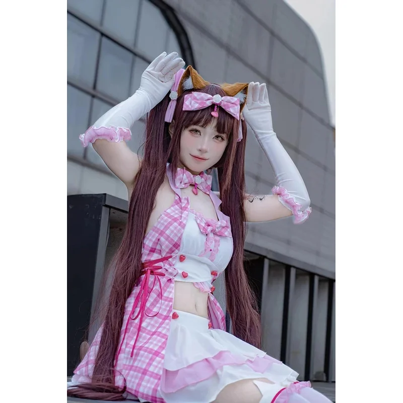 2025 أنيمي NEKOPARA تأثيري حلي الشوكولاته الفانيليا المسرحية Catgirl خادمة فستان كرنفال حفلة القط فتاة الجنة المعبود لوليتا O