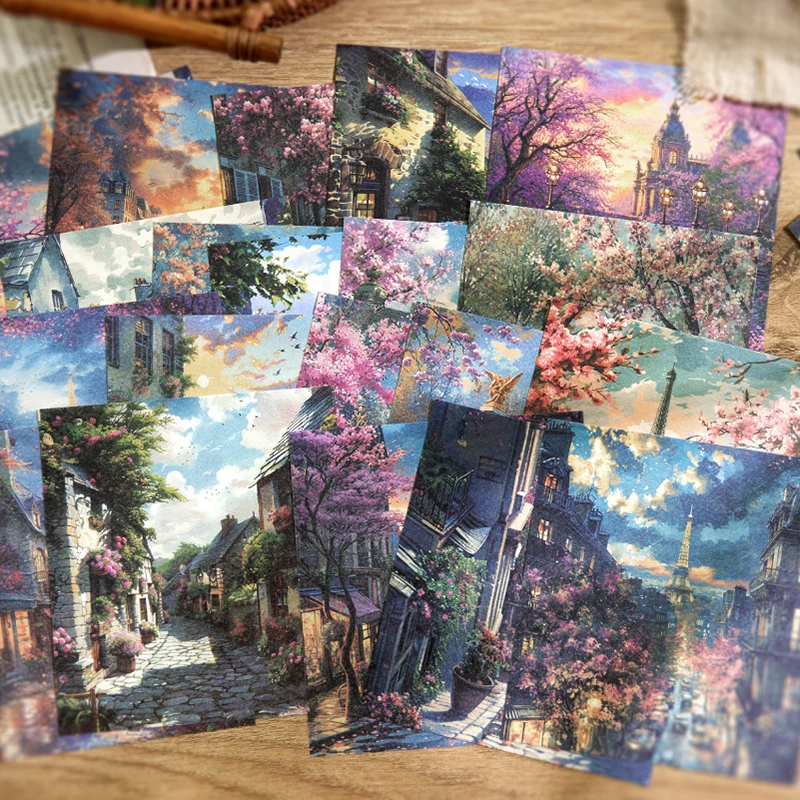 40 pcs Beautiful landscape pictures Material paper Diy Decor paper for Scrapbook hand made junk journal supplies Craft Supplies