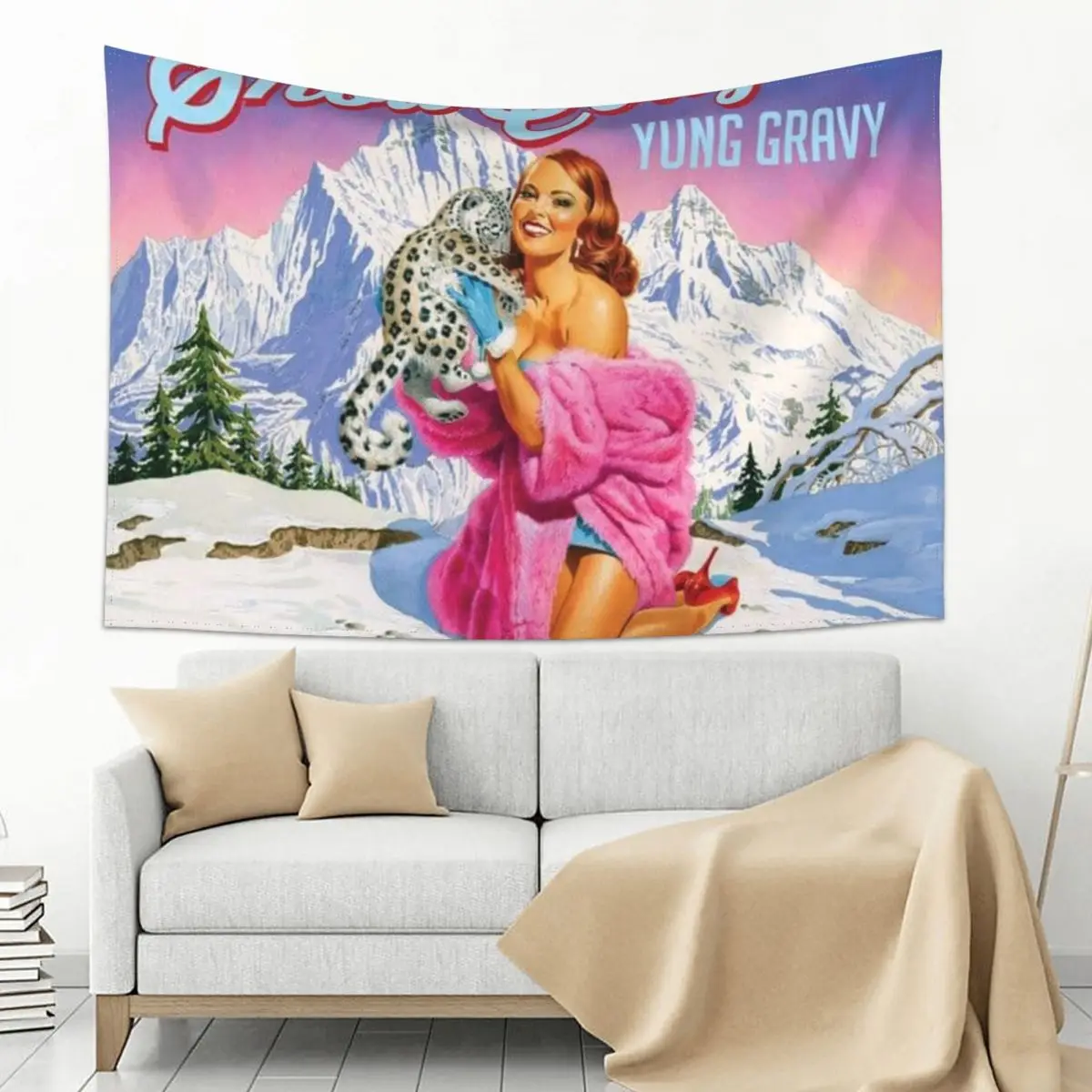 

Snow cougar Tapestry Home Decoration