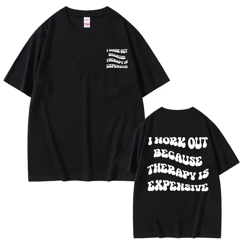 I Work Out Because Therapy Is Expensive Pump Cover Tshirt  Women Funny Fitness Gym Powerlifting Workout Bodybuilding T-shirt