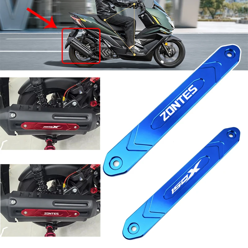 FOR ZONTES 150X Motorcycle Exhaust Pipe Decorative Strip Exhaust Heat Shield Trim Anti-Collision Protector Laser engraving LOGO