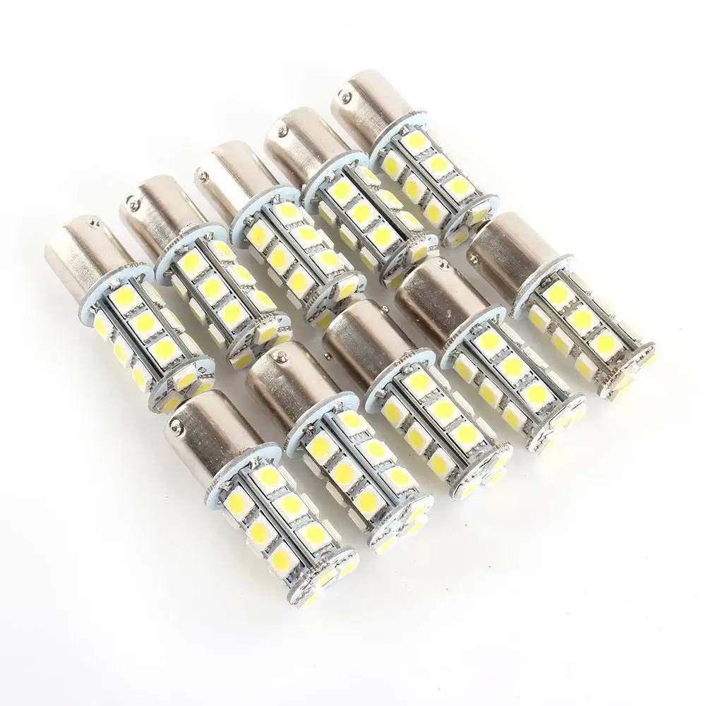 Set of 10 Warm White Car RV Trailer 1156 BA15S 5050 18smd LED Light Bulb 1141