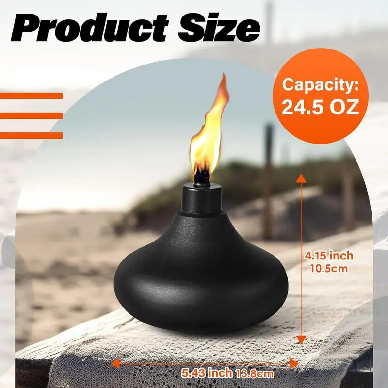 Metal Tabletop Torch Citronella Torches Refill Canister Tabletop Lantern Flame Light Outdoor Flame Torch Light Sturdy Metal