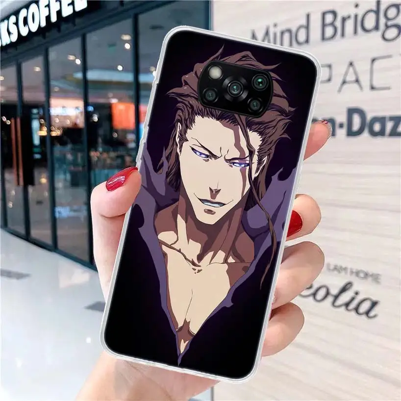 Bleach Aizen Sousuke Soft Phone Case para Xiaomi, Coque Capa para Poco X5, X4, Gt, X3, NFC, M5s, M4 Pro, M3, F3, F2, F1, Mi Nota 10, a2, A3 Lite