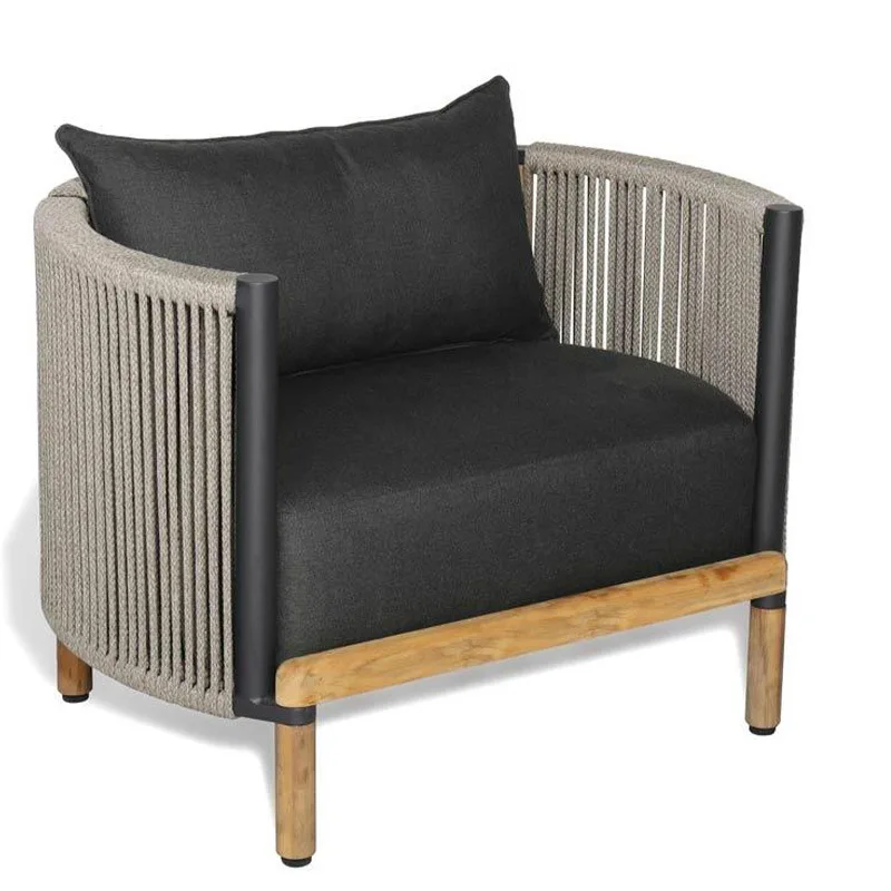 

Outdoor rattan leisure sofa, villa courtyard solid wood rattan chair furniture