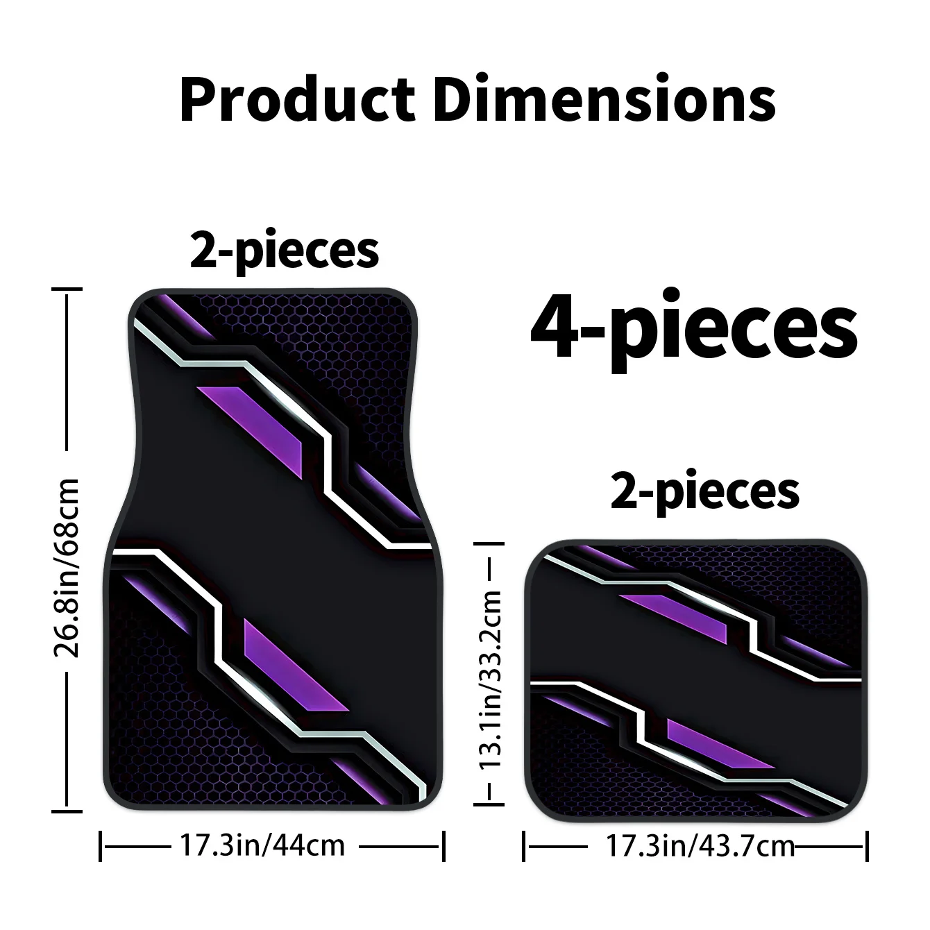 2D, 4pcs High-End Technology Line Pattern Printed Car Mats - Easy To Clean And Maintain, Suitable For Decoration And Protection