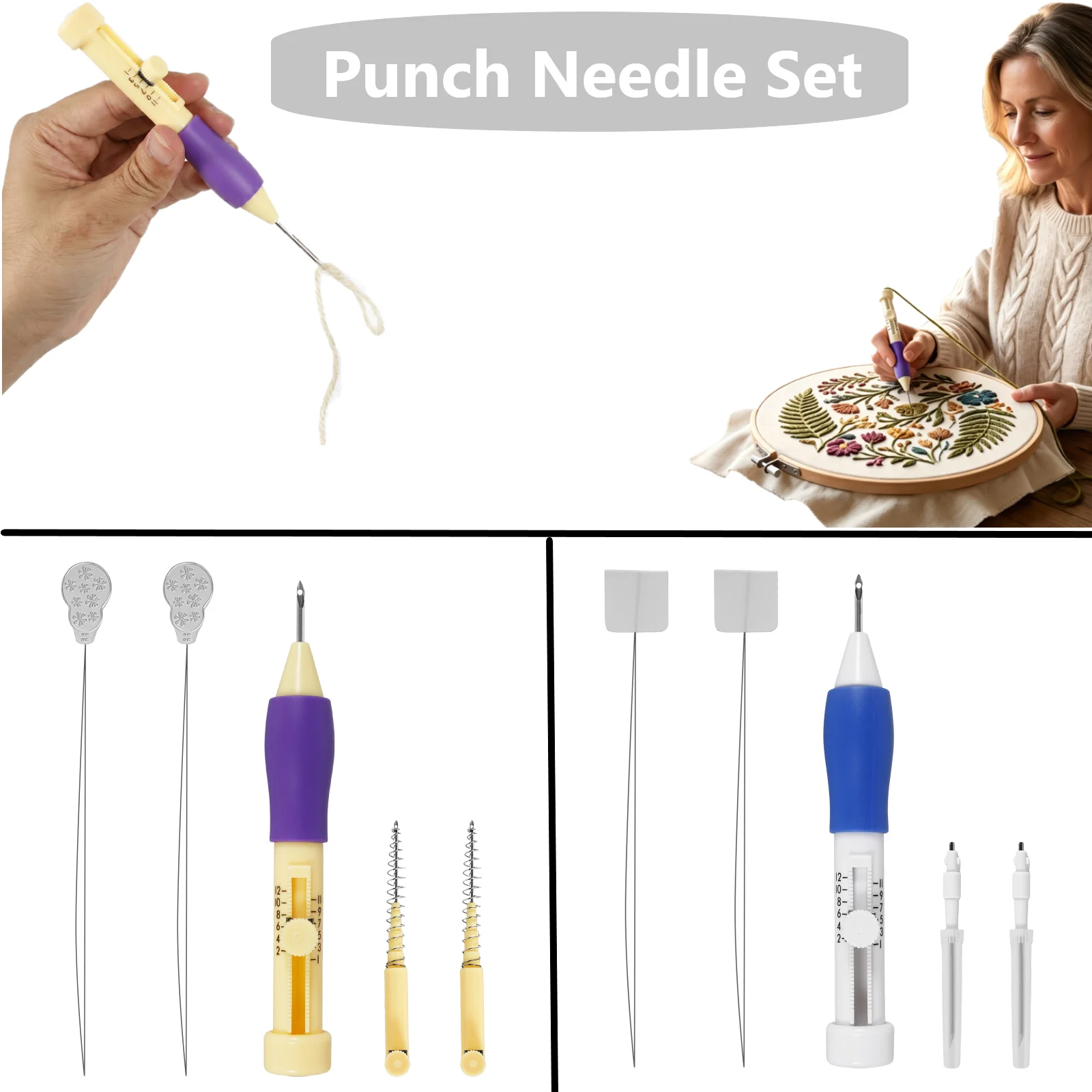 Punch Needle Kit - Zestaw do haftowania punch needle DIY,