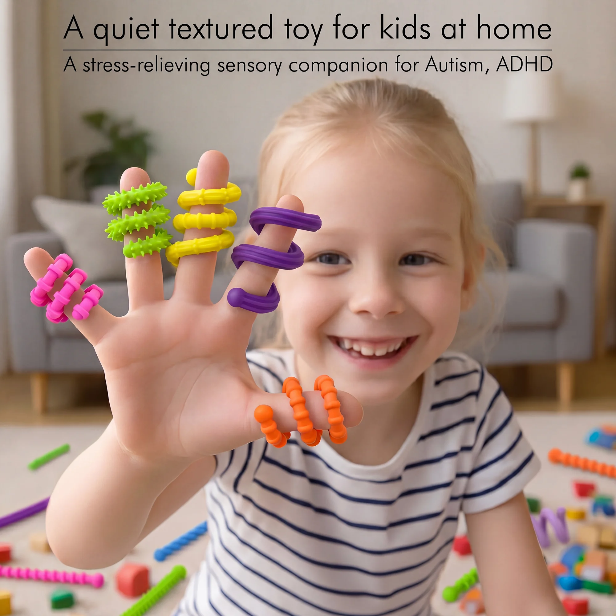 Sensory Fidget Toys for Kids Adults,6PCS Flexible Fidget Sticks for Stress Anxiety Autistic ADHD, Calm Down Travel Airplane Clas
