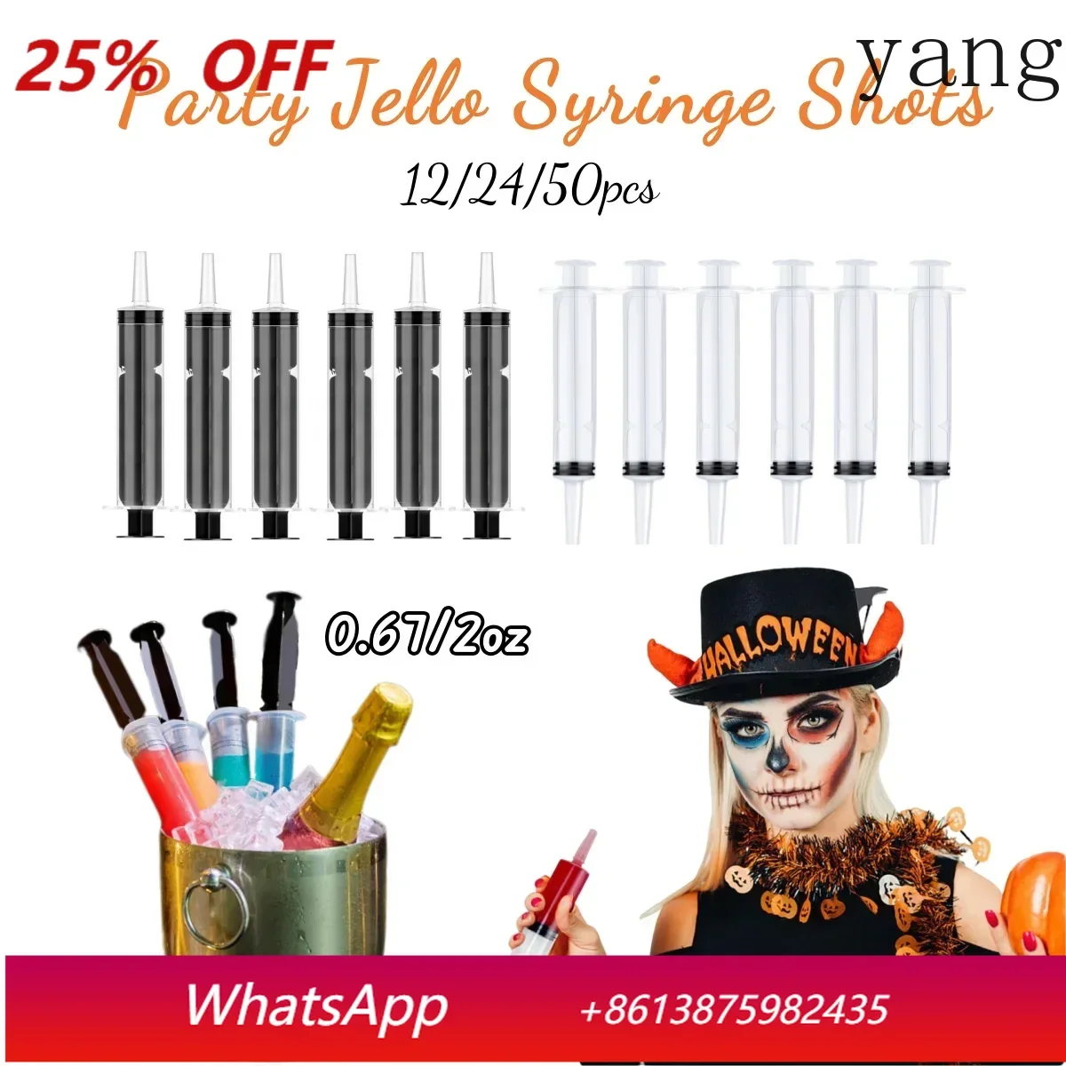 

12/24/50Pcs Jello Syringe Shots 0.67/2oz Liquid Syringe Jelly Party Shots for Halloween Bachelority Party Birthday Thanksgiving