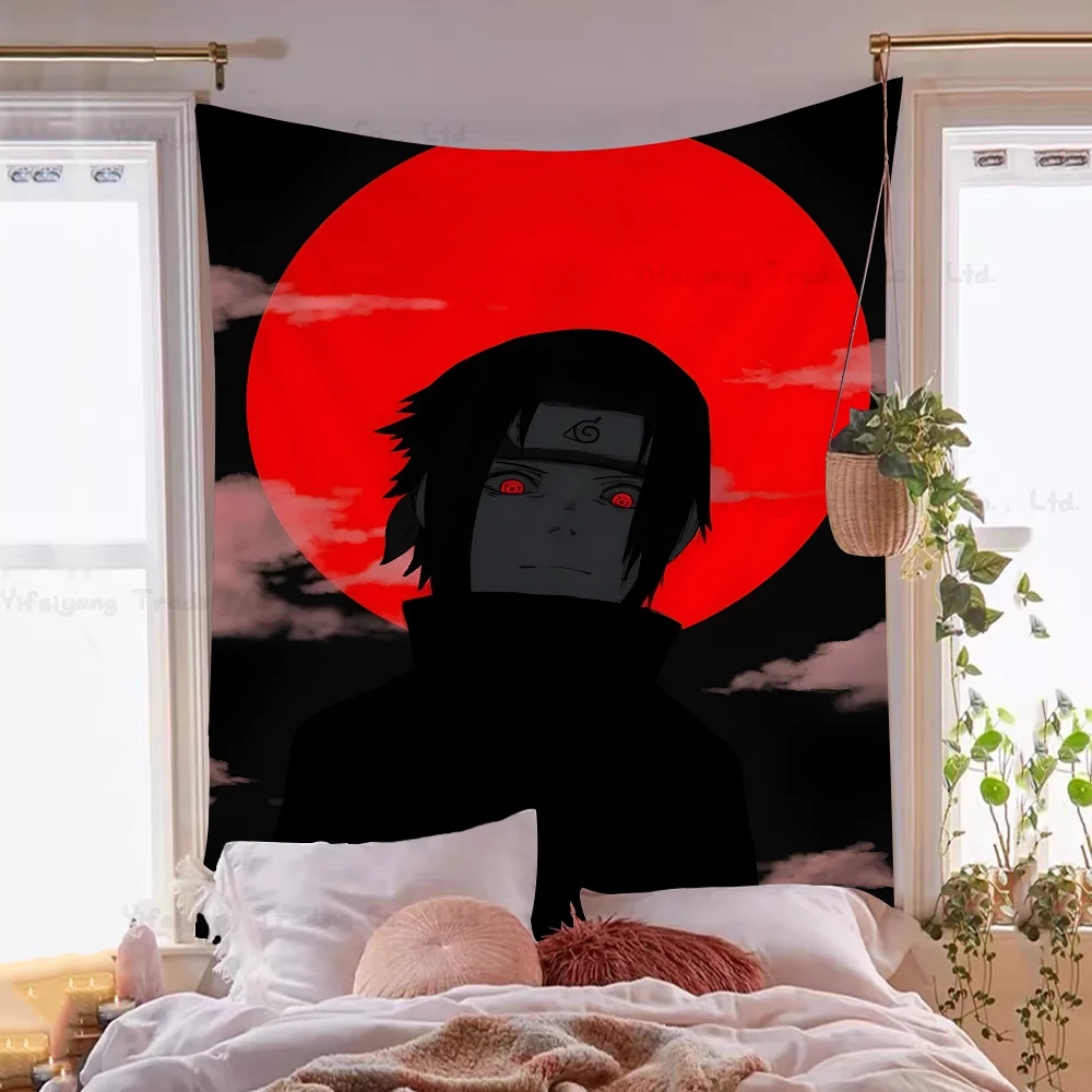 

N-Naruto U-uchiha Sasuke Hippie Wall Hanging Tapestries Bohemian Wall Tapestries Mandala INS Home Decor