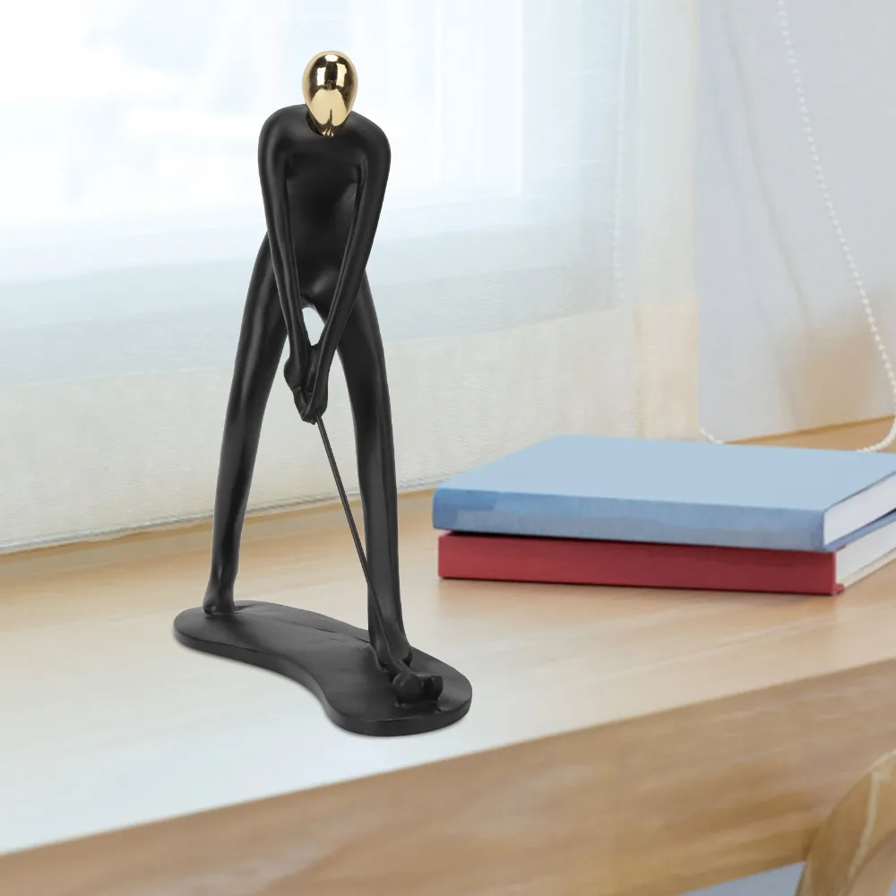 1pcs Luxury Minimalist Design Golfer Sculpture Abstract Decorative Golf Figurine Statue Abstract Sports Ornament Desktop