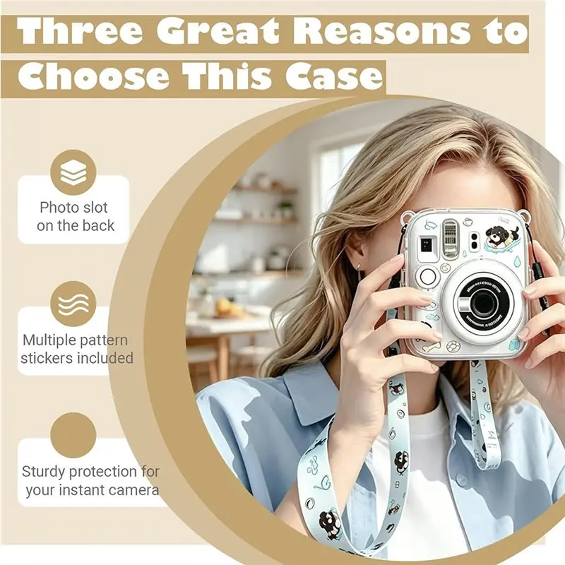 24-Hour Delivery Instax Mini 13 Protective Clear Case- Cute Sticker Design For Fujifilm Instant Mini 13 Camera- Case Only
