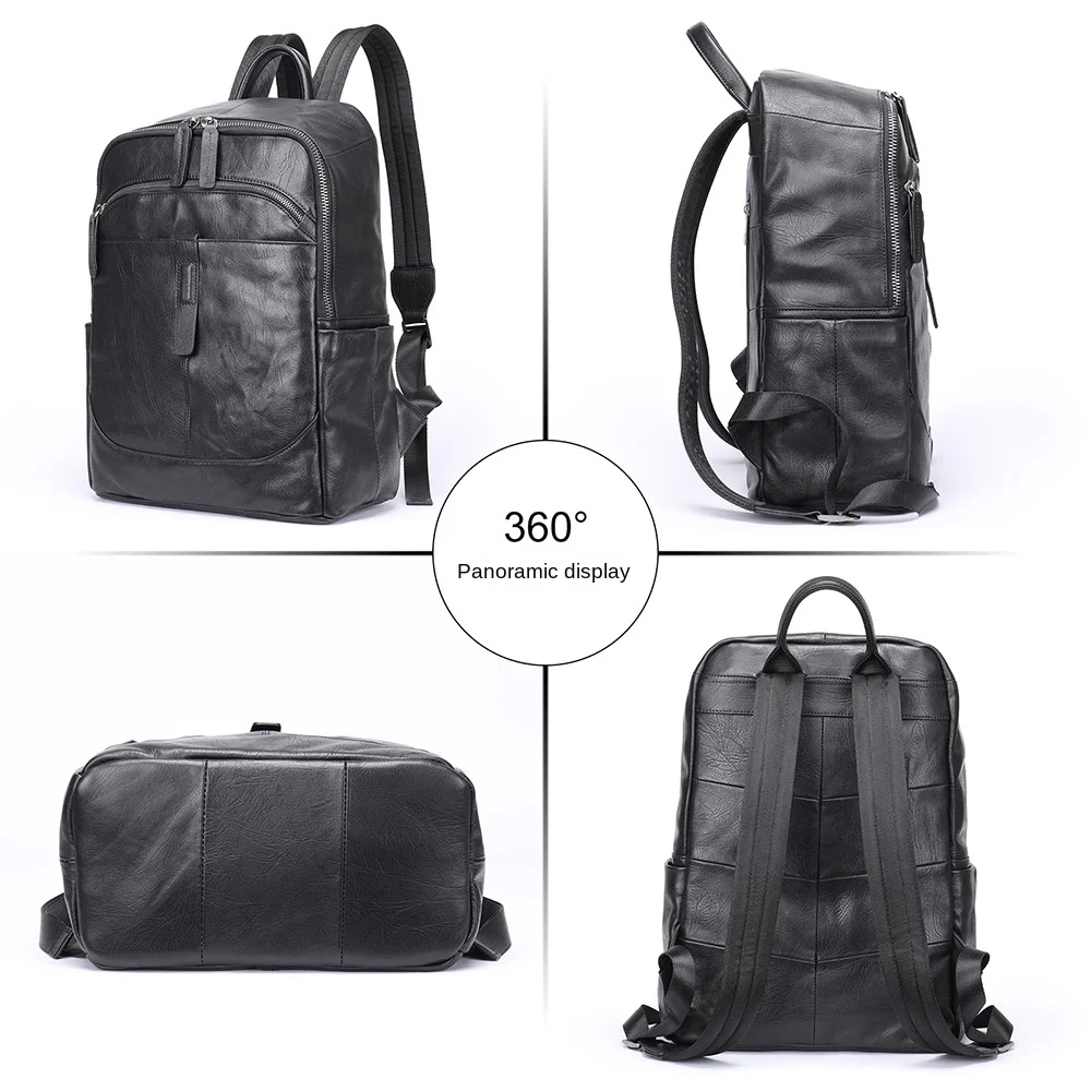 Leder Rucksack Herren große Kapazität Advanced Sense einfache leichte Reisetasche Business Freizeit Rucksack Reise Computer Tasche