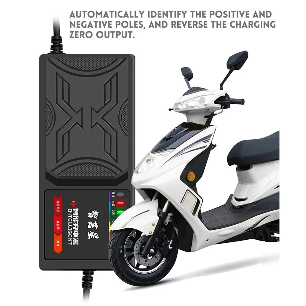 48V 20AH Electric Vehicle Charger 7 Light Display Power Display Current Leakage Protection/Full Pulse EU Plug