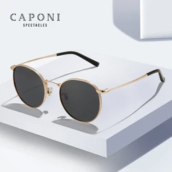 CAPONI, gafas de sol redondas de diseño para mujer, gafas de sol polarizadas Anti-UV Ray Muti colores, gafas de sol de marca de tendencia para mujer CP1871