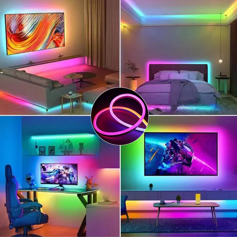 High Brightness RGB LED Neon Strip Light Waterproof Flexible Color Changing for Indoor Home Decor view 6