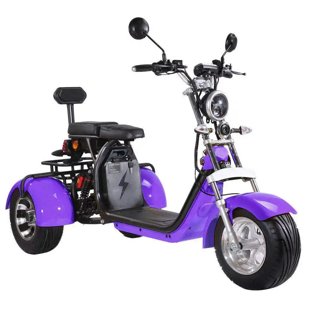 Belo assento duplo Citycoco para adultos, scooters elétricos, novo modelo, 1000W, 1500W, 2000W, 12AH, 20AH, 40AH, CP-3.0